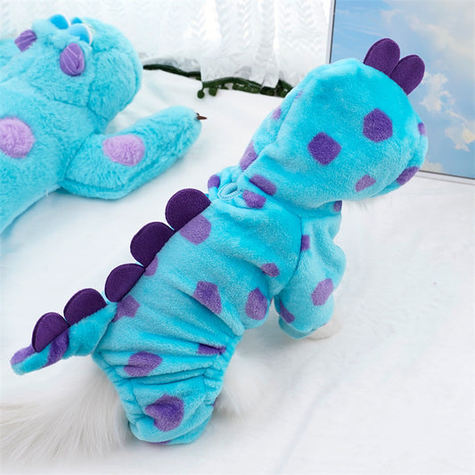 Custom pet clothes dog cat autumn and winter thickened four-legged clothes small medium-sized dog flannel change suit