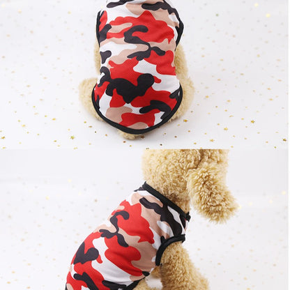 Printed mesh camouflage cartoon pet dog cat vest clothes spring summer sunscreen manufacturers