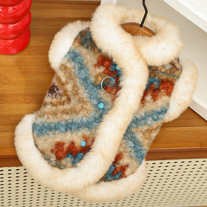 New autumn-winter pet clothing - double-layered insulated cardigan jacket - suitable for outdoor use