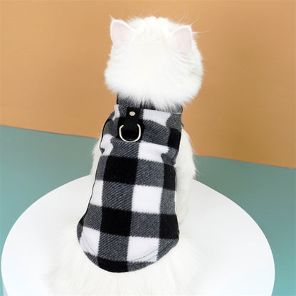 Pet clothing autumn winter fleece plaid vest dog dog cat clothing manufacturers wholesale supplies
