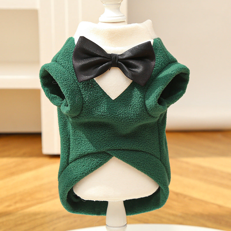 Pet clothing - dog clothes, bow tie, jacket - new style for autumn and winter, providing good warmth.