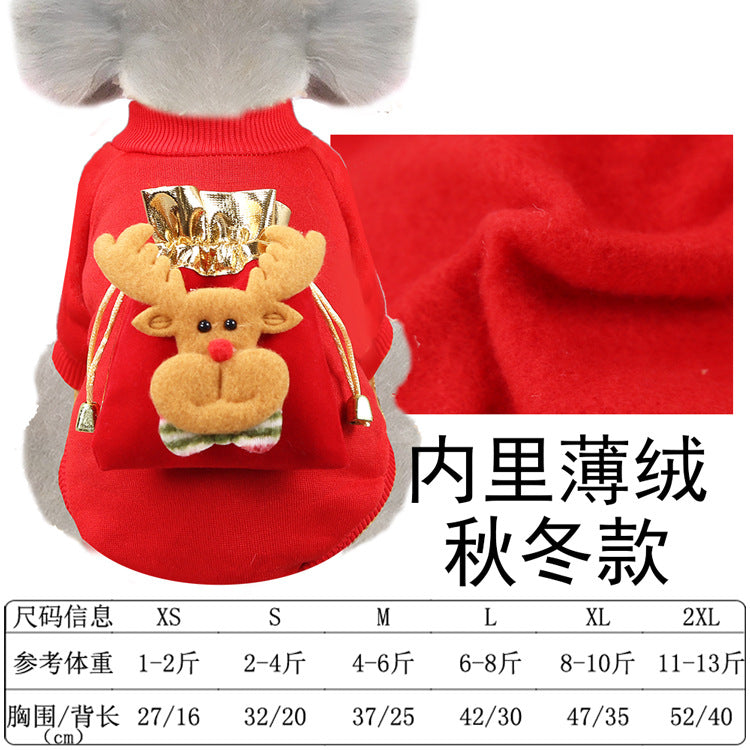 Small big Dog Christmas pet supplies clothes Teddy cat cotton-padded clothing funny autumn and winter pet clothing