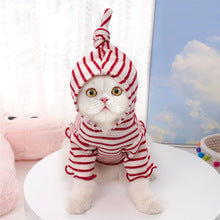 Pet autumn and winter clothing stripes wear hats two feet dog cat clothes teddy wholesale