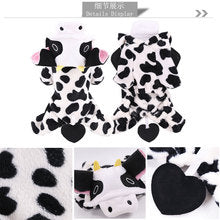 Dog supplies Coral velvet cat clothes Pet clothes New autumn/winter Cow turn cartoon clothes medium-sized dog