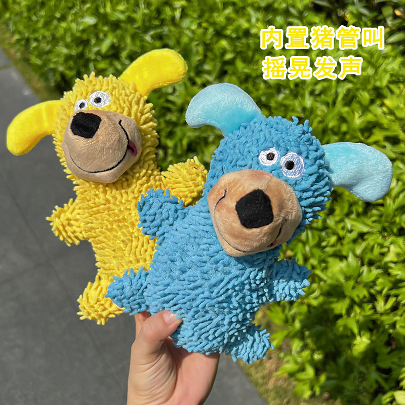 New dog toy - cute cartoon-shaped plush toy with sound effect and easy to chew
