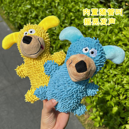 New dog toy - cute cartoon-shaped plush toy with sound effect and easy to chew