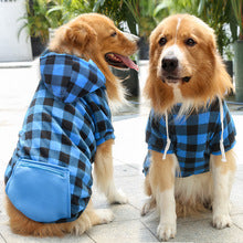 Plaid zipper pocket Big puppy dog clothes Cat pet clothes New autumn and winter supplies chest straps