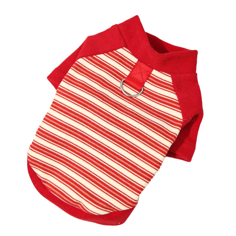 Pet clothing striped base shirt for dogs and cats
