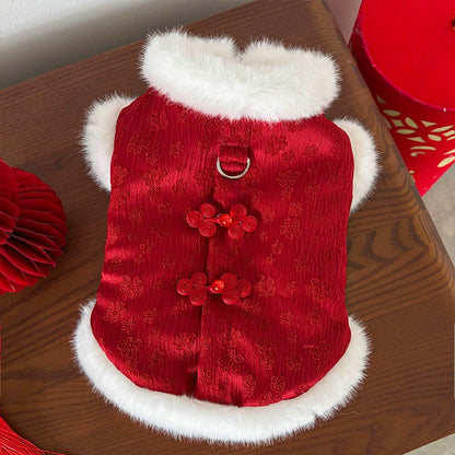 Traditional Chinese-style pet clothing for the New Year