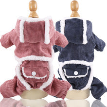 Padded coat Dog clothes Cat clothes Pet supplies Padded coat corduroy warm four-legged coat medium sized dog