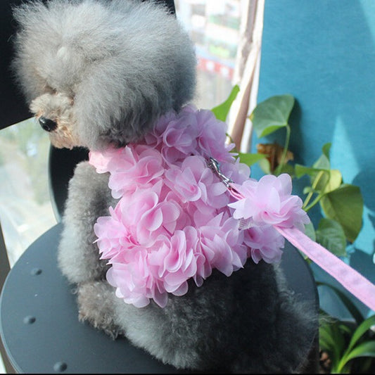 Three-dimensional flower leash dog dog cat pet chest strap spring summer breathable supplies wholesale