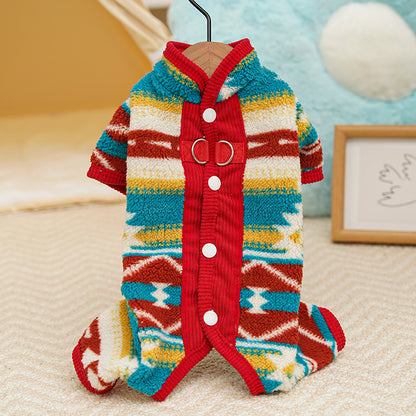 Pet clothes - four-legged clothes for autumn and winter, with ethnic style, pajamas
