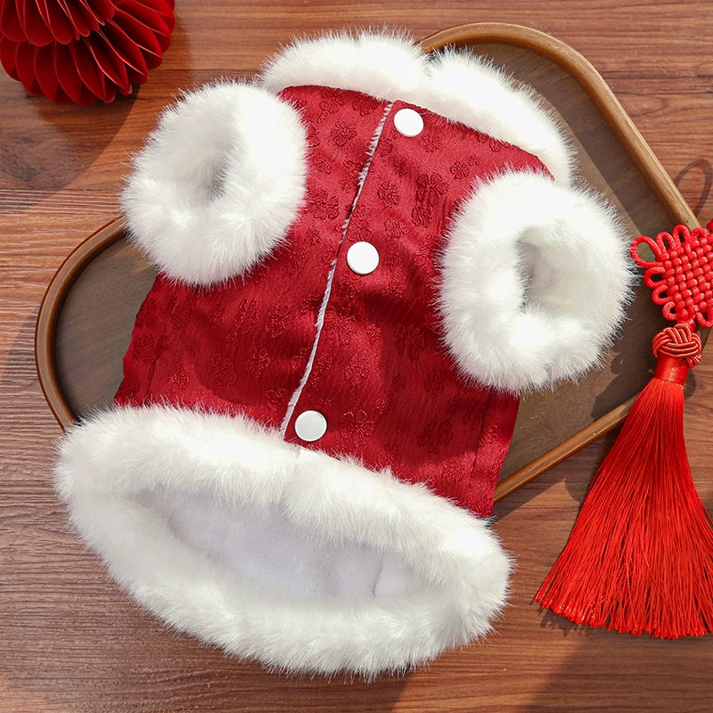 Traditional Chinese-style pet clothing for the New Year