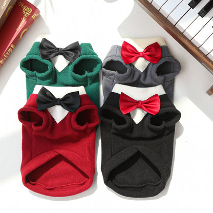 Pet clothing - dog clothes, bow tie, jacket - new style for autumn and winter, providing good warmth.