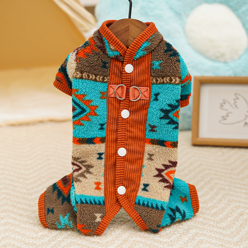 Pet clothes - four-legged clothes for autumn and winter, with ethnic style, pajamas