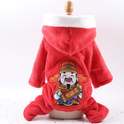 Four-legged flannel dog pet cat clothing supplies warm colorful stripes spot manufacturers wholesale