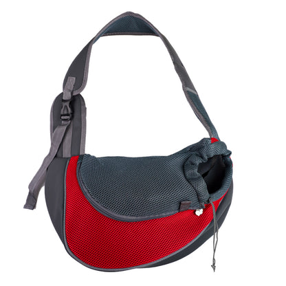 Breathable mesh comfort dog and cat single-shoulder bag