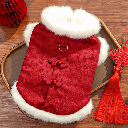 Traditional Chinese-style pet clothing for the New Year