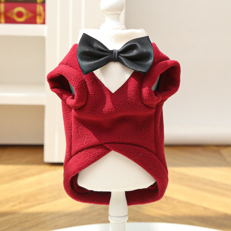 Pet clothing - dog clothes, bow tie, jacket - new style for autumn and winter, providing good warmth.