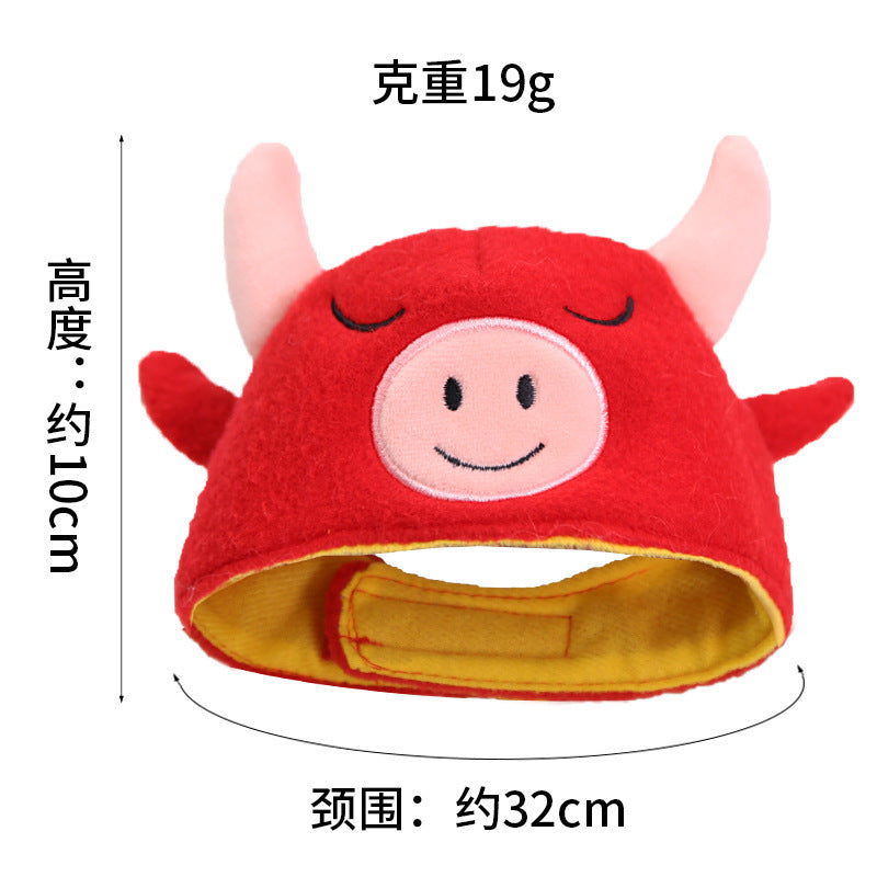 New Year pet hat and head set cute dress into dog and cat accessories