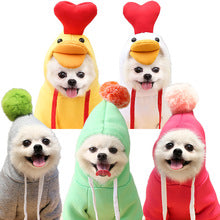 Chicken into dog cat small medium-sized dog autumn and winter hoodie fleece pet clothing supplies