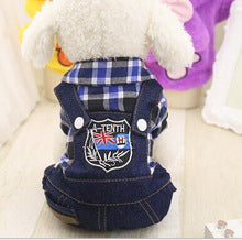 Pet clothing plaid British style four-leg strap cowboy clothing manufacturers wholesale