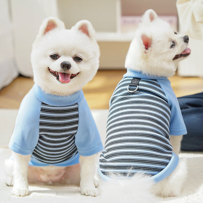 Pet clothing striped base shirt for dogs and cats