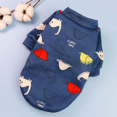 Printed cartoon pet clothes plus fleece two-legged hoodie Spring and winter pullover dog cat Teddy supplies clothes