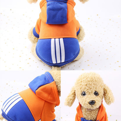 Autumn and winter dog clothes color hoodie small teddy cat pet supplies clothes