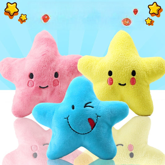 Pentagonal smiley face sound plush toy bb called dog cat toy