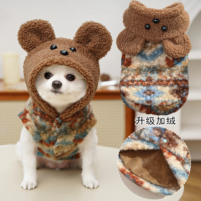 New fall and winter fleece Feliz Island style pet clothing