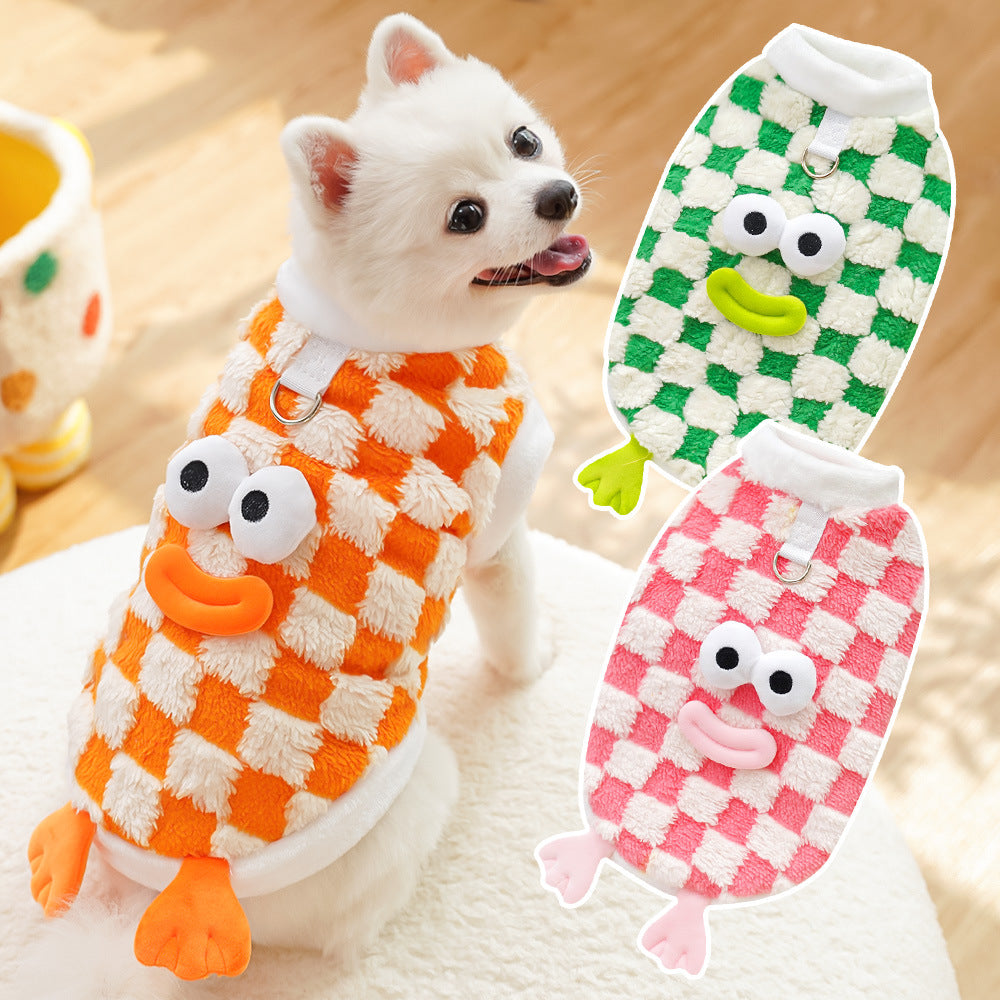 Pet dog cat autumn and winter clothes funny cute cartoon
