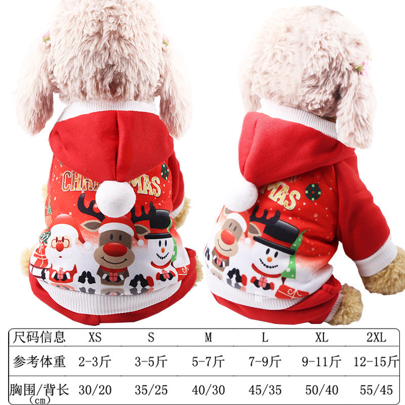 Small big Dog Christmas pet supplies clothes Teddy cat cotton-padded clothing funny autumn and winter pet clothing