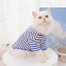 Pet autumn and winter clothing stripes wear hats two feet dog cat clothes teddy wholesale