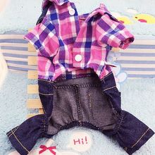 Pet clothing plaid British style four-leg strap cowboy clothing manufacturers wholesale