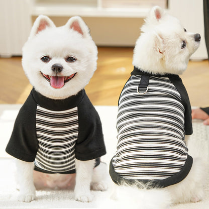 Pet clothing striped base shirt for dogs and cats