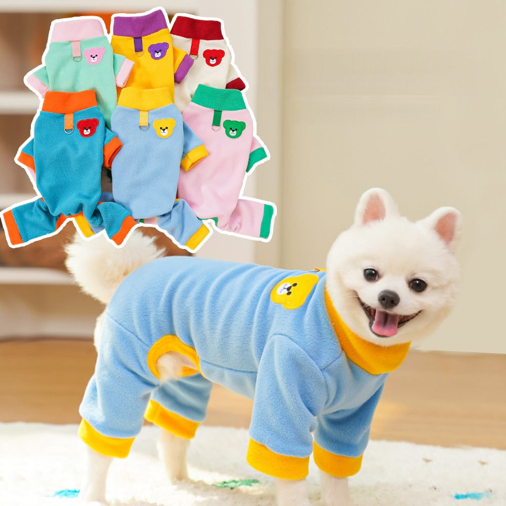 Four-legged Coat - Autumn/Winter Dog Accessories - Color-matched Outerwear - Can Be Tethered