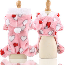 Flannel dog cat Clothing Pet supplies Autumn and winter warm multiple small love small medium-sized dog four feet