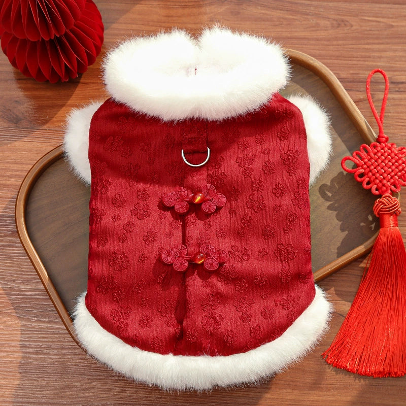 Traditional Chinese-style pet clothing for the New Year