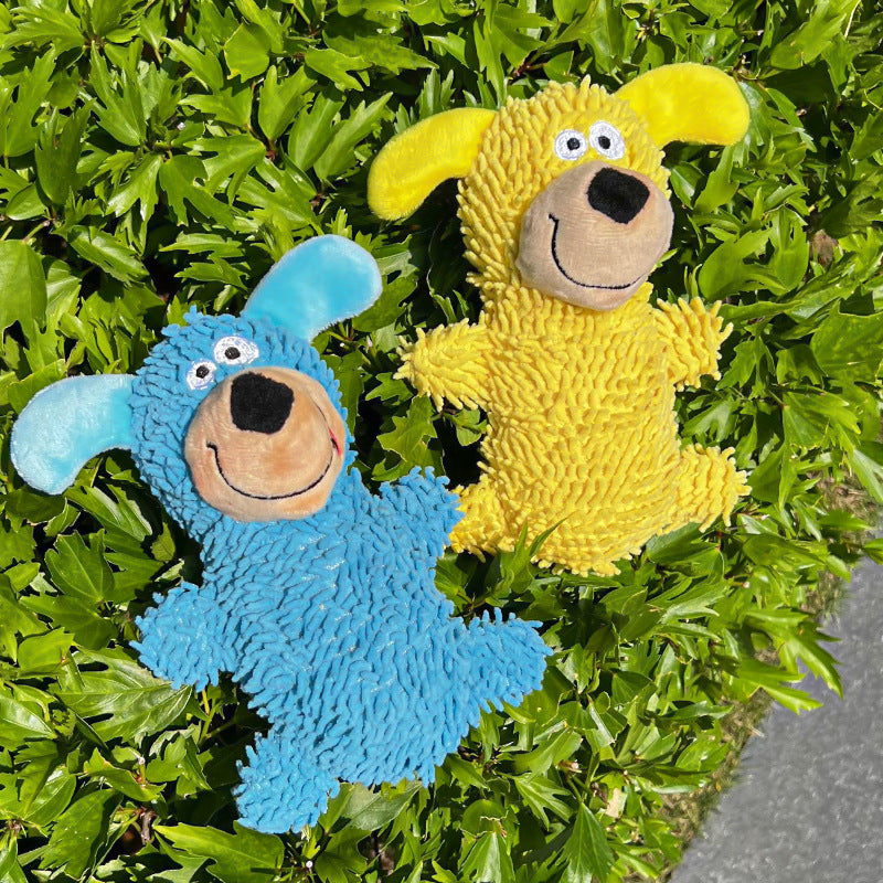 New dog toy - cute cartoon-shaped plush toy with sound effect and easy to chew