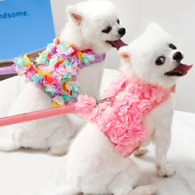 Small dog dog cat pet clothes chest strap lead flower teddy spring summer fall dog leash supplies