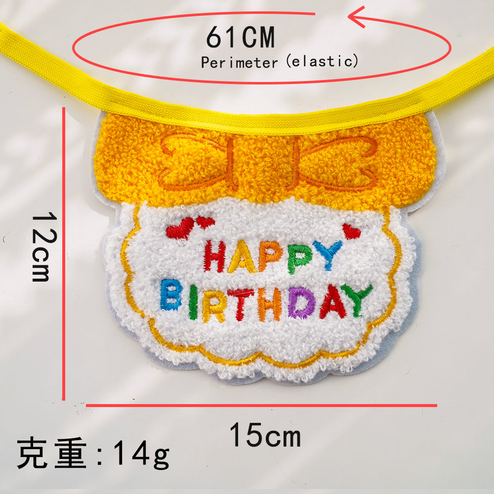 Pet ins wind birthday drool towel bib scarf Dog cat hat accessories wholesale factory direct sales