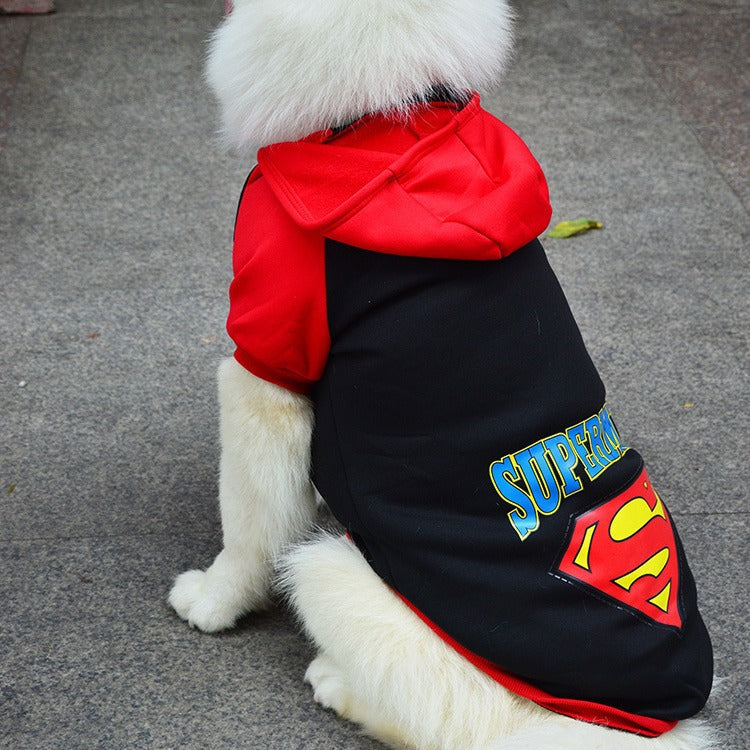 Pet autumn and winter large small dog dog cat clothes Superman Batman Golden hair Samo supplies wholesale