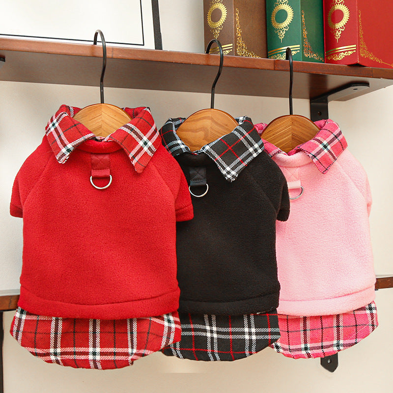 Cat and dog clothing and accessories - new styles for autumn and winter, in college style, with fleece fabric, for pets.