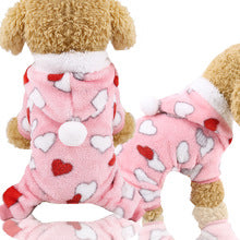 Flannel dog cat Clothing Pet supplies Autumn and winter warm multiple small love small medium-sized dog four feet