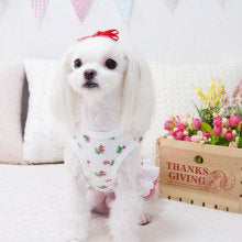 New dog cat pet princess dress wedding dress small rose spring summer autumn new