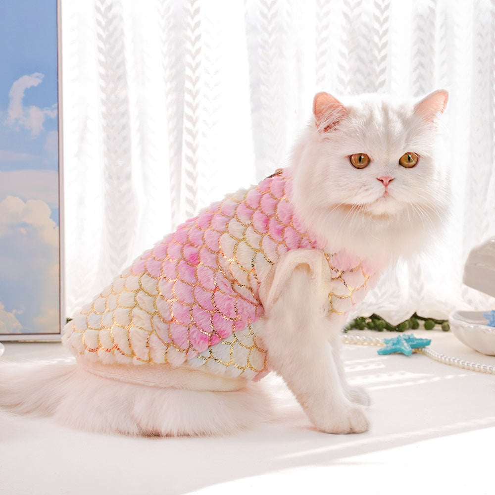 Dog cat clothes Autumn winter warm flannel mermaid two feet clothing small and medium-sized dog pet supplies wholesale