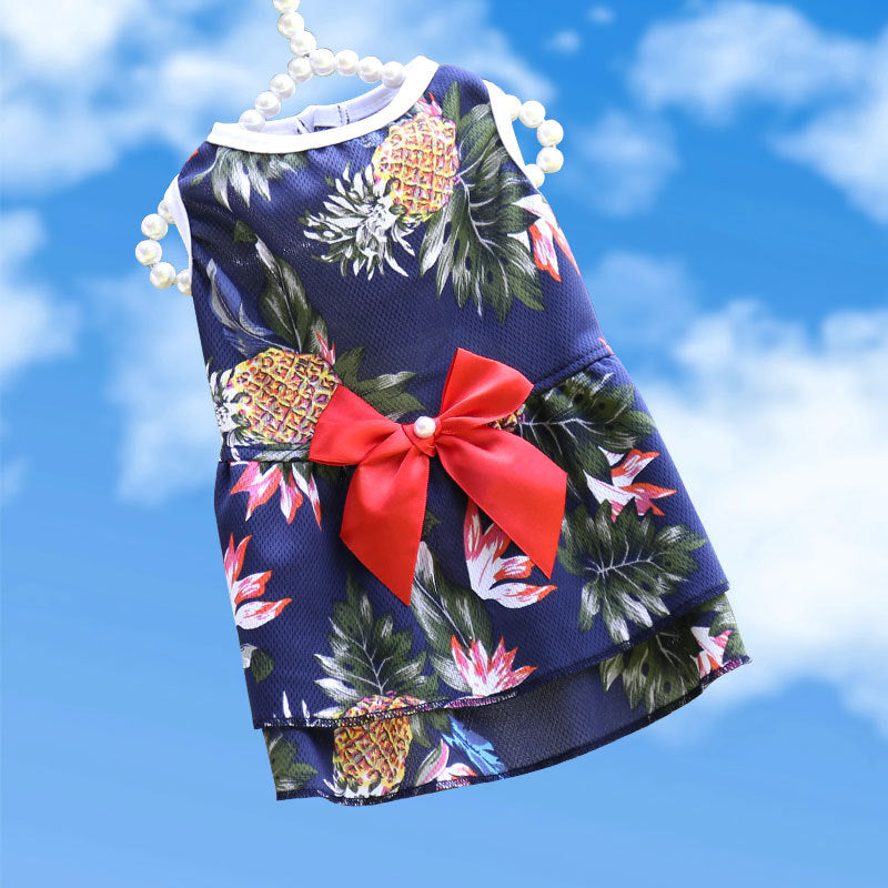 Spring summer fall pet dog and cat vest Pineapple skirt Hawaiian style