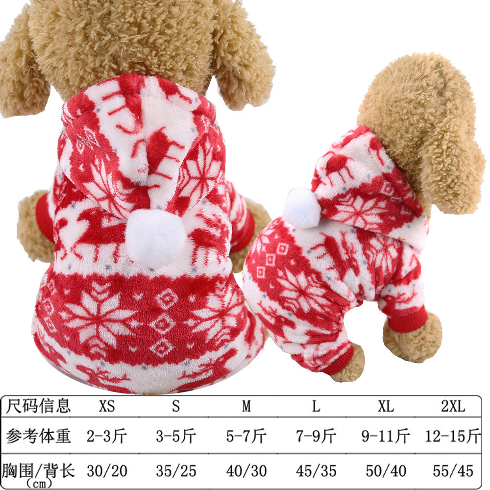 Small big Dog Christmas pet supplies clothes Teddy cat cotton-padded clothing funny autumn and winter pet clothing