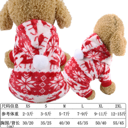 Small big Dog Christmas pet supplies clothes Teddy cat cotton-padded clothing funny autumn and winter pet clothing